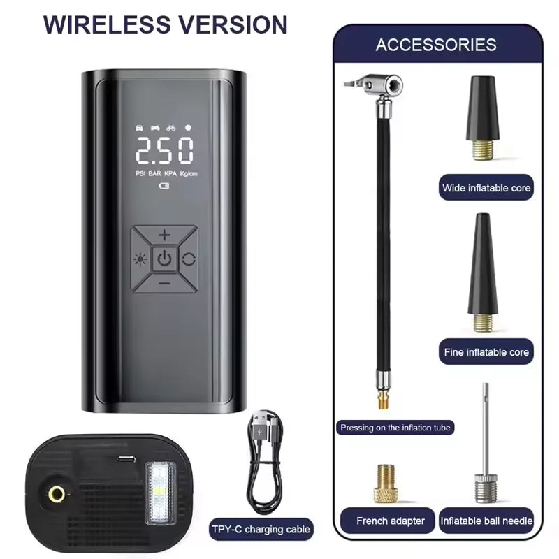 Wireless Air Pump 150psi Portable Electric Tire Inflator